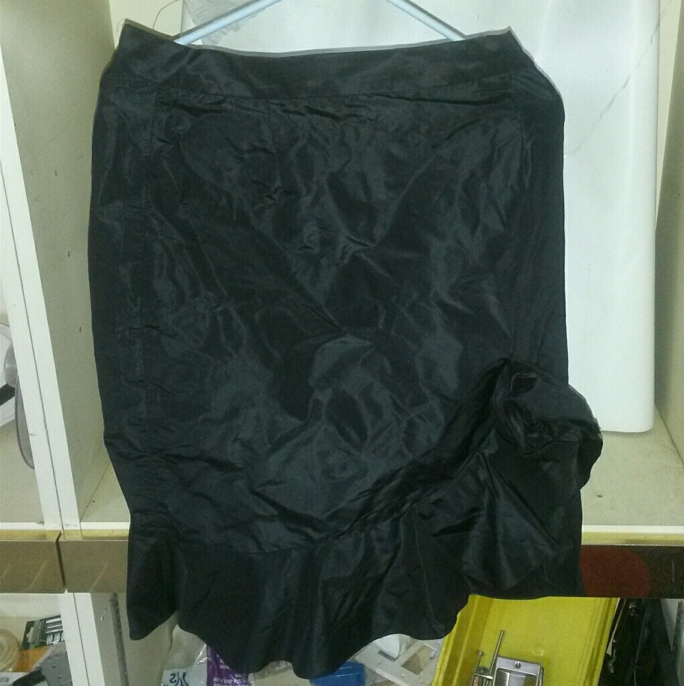 Black Shiny Smooth Skirt